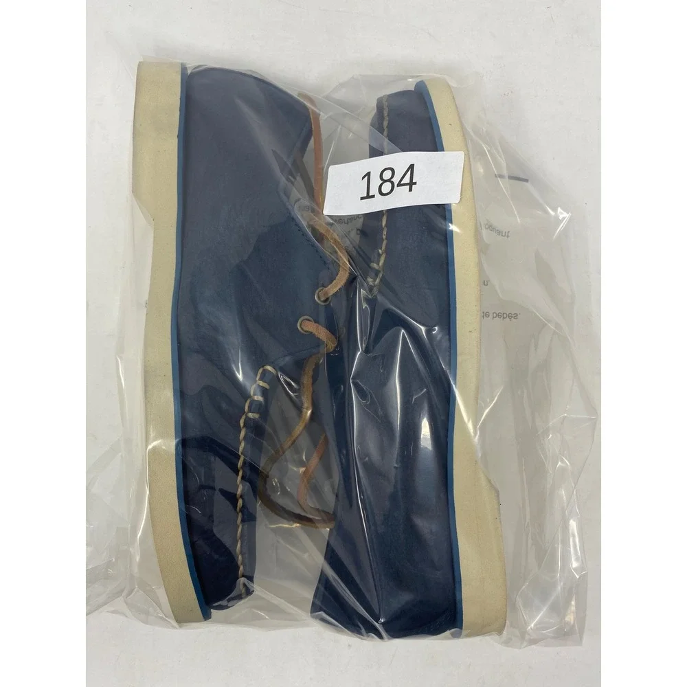 Sperry Top-Sider Mens Navy Blue Leather Boat Shoes STS17608 Wedge Sole 7.5 M